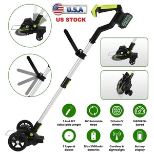Electric Weed Edger Cordless String Trimmer Grass Mower Eater Cutter w/Batteries - Picture 1 of 18