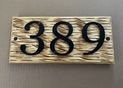 Placa de madera número casa personalizada. Letrero de dirección personalizado 5,5x12 pulgadas letrero de 3 números Foto 1 de 4