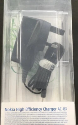 Genuine AC-8x Thin Pin (2mm) Mains Charger with UK 3-Pin Plug for Nokia Retro - Image 1 of 3