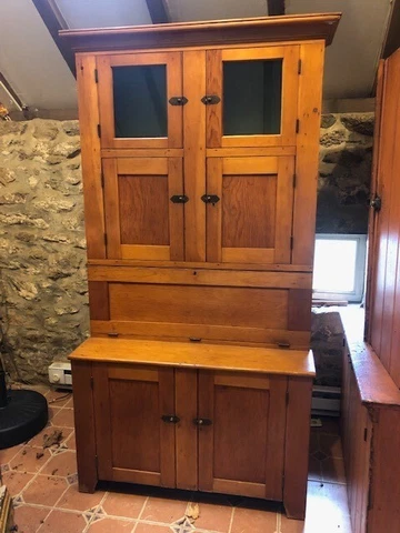 Antique Pine Step Back Cupboard/Desk Cover