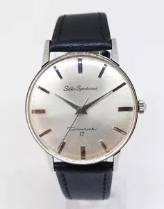 Seiko Sportsman Mechanische Uhr. 32mm Gehäuse. Silbernes Zifferblatt. Vintage 60er Jahre. herren. - Bild 1 von 8