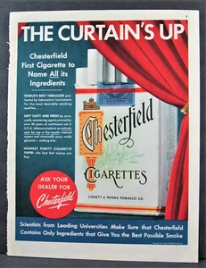 Vintage 1952 Chesterfield Cigarettes Magazine Ad Full Page Ligget & Myers Tob Co - Picture 1 of 1