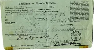 AUSTRIA CROACIA (G581) 1911 recibo cancelación VISIGNANO - Imagen 1 de 2