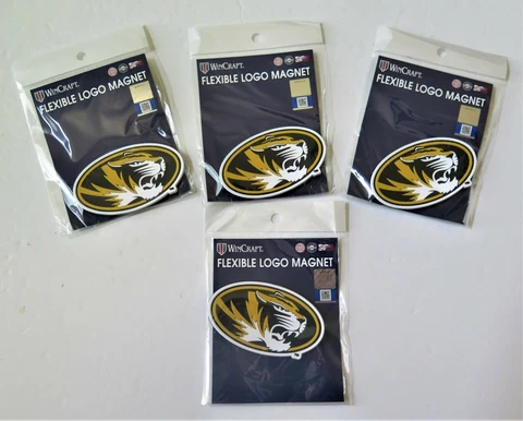 LOT OF FOUR (4) MISSOURI TIGERS, FLEXIBLE MAGNETS FROM WINCRAFT Cover