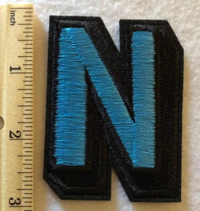 Letter N Light Blue And Black Patch - Picture 1 of 2