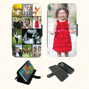 Personalised Flip Wallet Phone Case Cover Collage Custom For iPhone 16 15 14 13 - Picture 1 of 8