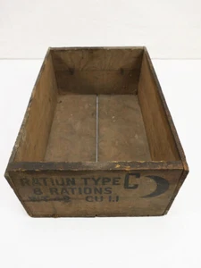 1944 - Original US WW2 Rationen Field Ration Type C Holzkiste Verpflegung Kiste  - Bild 1 von 8