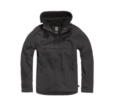 Chaqueta cortavientos Brandit Anorak militar hombre polar negra Foto 1 de 4