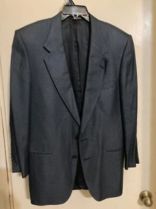 Perry Ellis Blue Men's Sport Coat Blazer Two Button Brown Checkered Size 40R/m - Picture 1 of 7
