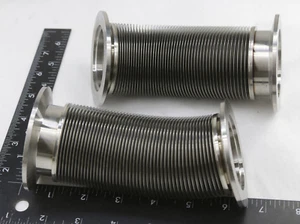 (2) 5.5-6" Stainless Steel KF50 Flange Metal Hose Flexible Thin Wall Vacuum USED - Picture 1 of 3