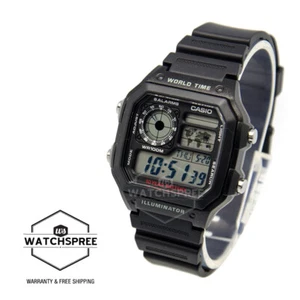 Casio Standard Digital Sport schwarz Resin Band Uhr AE1200WH-1A AE-1200WH-1A - Bild 1 von 2
