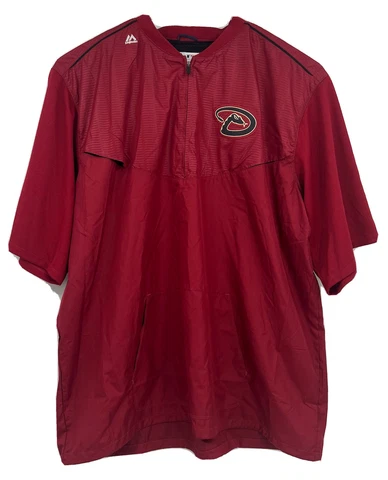 Majestic Cool Base Arizona Diamondbacks 1/4 Zip Pullover Warm Up Jacket Mens 5XT Cover