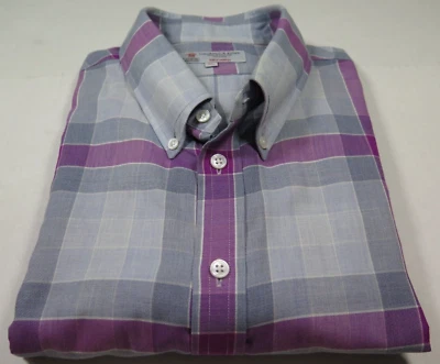 Turnbull Asser Informalista Hombres Ventana Cuadros Calce Ajustado Camisa Informal XL Inglaterra Foto 1 de 4