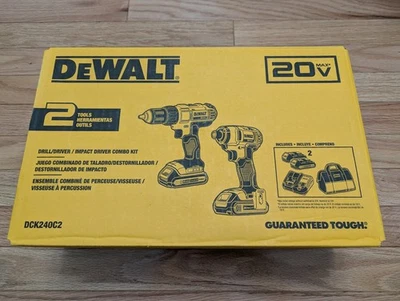 Kit combinado de taladro y atornillador de impacto DEWALT 20V MAX - 2 baterías y cargador (DCK240C2) Foto 1 de 3