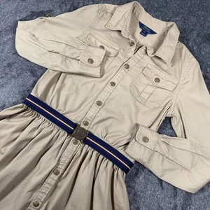 Polo Ralph Lauren Dress Girls Size 14 Khaki Button Front Belted Chino Shirtdress - Picture 1 of 12