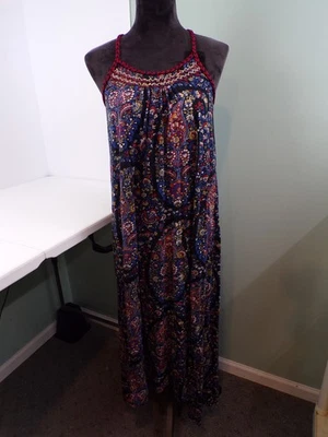 Dress Lucky Brand Womens XL Maxi  Floral Paisley Print - Image 1 of 4