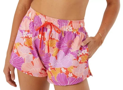 Shorts de tabuleiro Roxy feminino tamanho M parte inferior do sino flores sem ondas ruins AC2 multi - Imagem 1 de 4