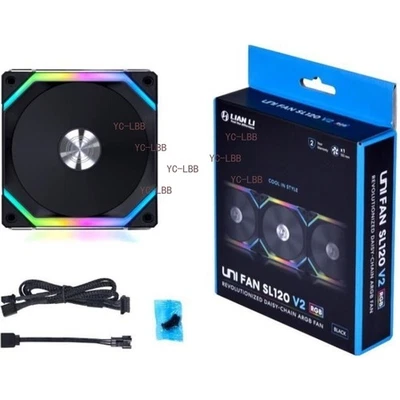 Lian Li UNI Fan SL120 v2 120mm RGB Regular Fan BLACK - 1-Pack - Image 1 of 4