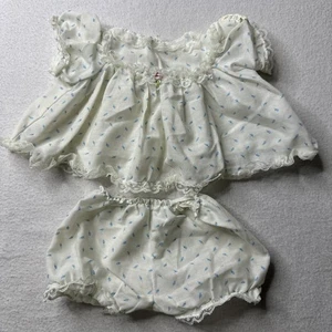 Vestido Muñeca Niño Cabbage Patch con Flores e Fondo Floral Vintage CPK - Imagen 1 de 7
