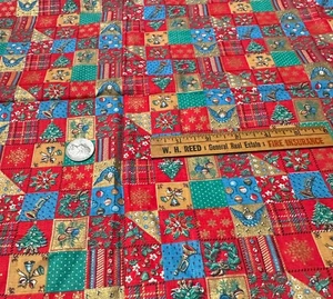 VINTAGE JOAN KESSLER FOR CONCORD FABRICS HOLIDAY QUILTING HOLIDAY COTTON FABRIC - Picture 1 of 6