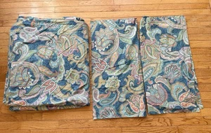 Pottery Barn KING Duvet And 2 Euro Shams Set Paisley Print 100% Cotton - Picture 1 of 7