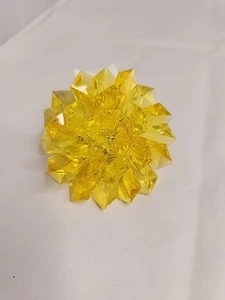 Vintage Hong Kong Yellow Acrylic Lucite Flower Layered Pin /Brooch - Picture 1 of 18