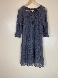 Garnet Hill 16 Boheme Lace Dress Shift Boho Bow Mini Peasant Victorian Picnic - Picture 1 of 4