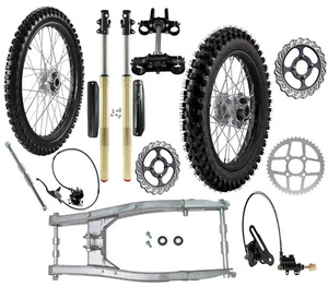 Llanta trasera delantera 19""+17"" neumático + horquillas delanteras moto de cross CRF Apollo SSR - Imagen 1 de 11