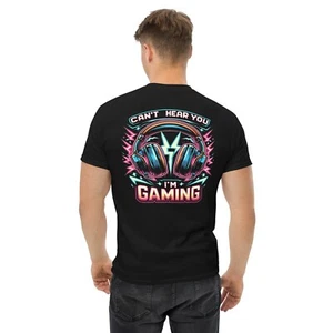 Gamer Gaming Funny Unisex T-Shirt Gaming Video Game Fan Shirt BACK SIDE PRINT - Picture 1 of 9