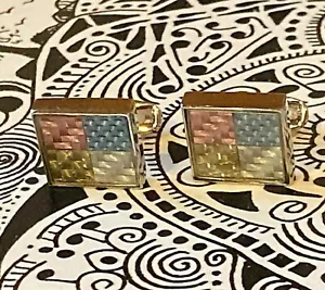 Cufflinks - PAUL SMITH Polished Silver Square Embossed Cufflinks - England - Picture 1 of 4