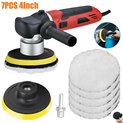 7in1 4inch Car Polishing Buffing Pads Drill Sponge Kit Set Waxing Foam Polisher - Image 1 of 4