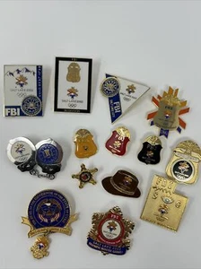 FBI Salt Lake City 2002 olympics lapel pins 14 Rare Good Condition - Picture 1 of 20