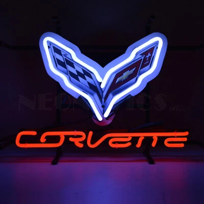 C7 flags Corvette neon sign Licensed by GM and NEONETICS Stingray wall lamp OLP - Image 1 of 2