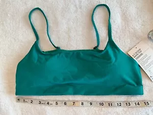 Athleta NWT M 8 10 A-C ARUBA TEAL Scoop Bikini Top Swim 446903 Wireless GREEN - Picture 1 of 10