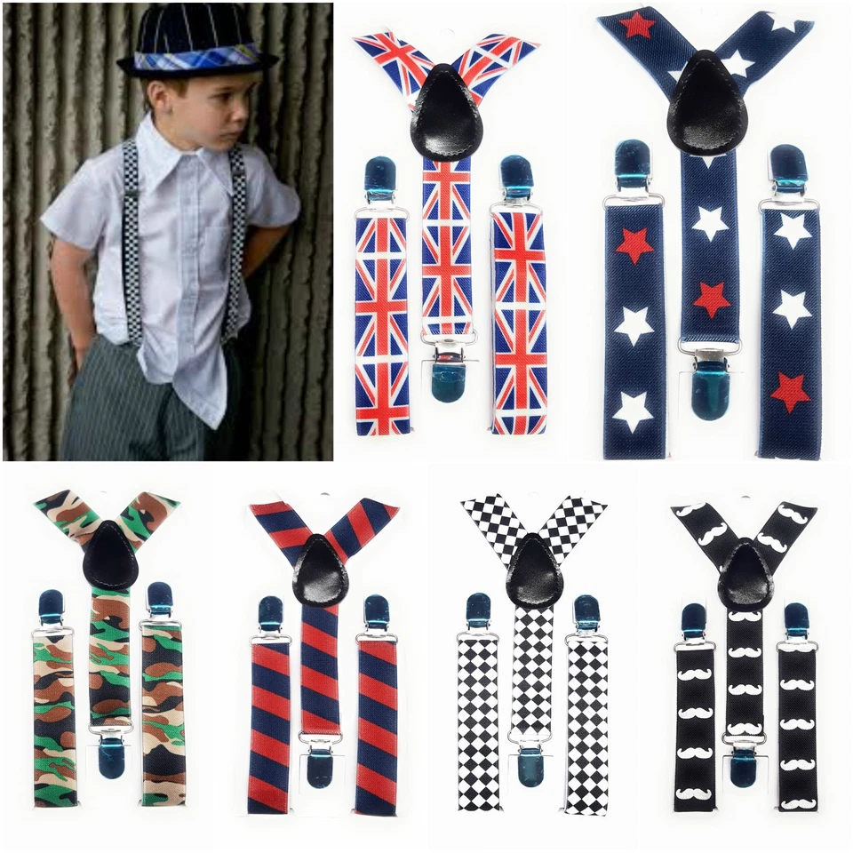 SPIRIUS Apparecchi Bambini Pantaloni Sospensioni Bambini Ragazzi Ragazze Festa di Matrimonio funky - Immagine 1 di 2