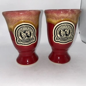 2019 ARIZONA RENAISSANCE FESTIVAL Set Of 2 Goblet Mug Red Glaze Pottery Clay - Picture 1 of 8