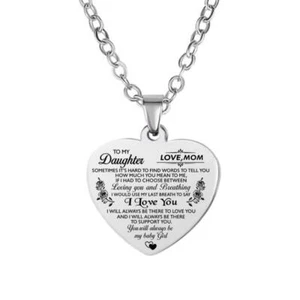 To My Daughter Necklace I Love You Inspiration Birthday Gifts Heart Pendant J... - Picture 1 of 7