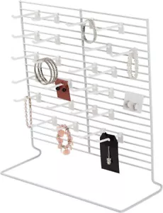 Ohrring Armband Ständer Arbeitsplatte Schmuck Organisation Display Draht weiß 18 x 20 - Bild 1 von 12