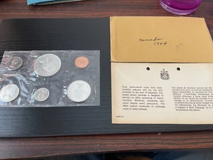 1964 Canada Proof Set 6 monete sigillo in violoncello - Foto 1 di 1