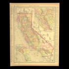 1895 Vintage CALIFORNIA Map Antique Map of California Gallery Wall Art Decor
