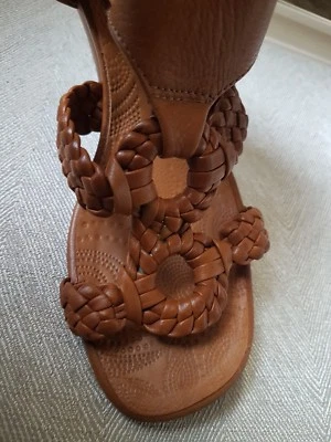 Sandalias Chie Mihara Tobillo Trenzadas Tacones Cuero Suave Marrón Tostado 36.5 6.5 BELLEZA Foto 1 de 4