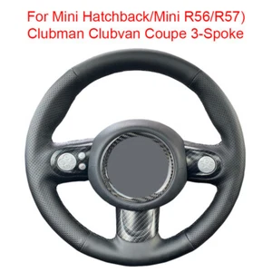 Customized Leather Car Steering Wheel Cover Wrap For Mini Hatchback Mini R56 R57 - Picture 1 of 8