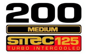 2X ISUZU 200 MEDIUM SITEC 125 TURBO INTERCOOLED DECAL 172MM BY 112 MM TYPE2 - Picture 1 of 1