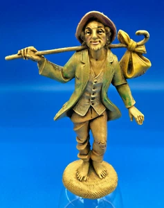 Statuina presepe cimelio Fontanini vintage Ruben Villager con zaino #52550   - Foto 1 di 7