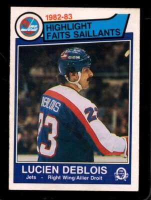 1983-84 O-PEE-CHEE #378 LUCIEN DEBLOIS EXMT WINN JETS HL *X70701 - Image 1 of 2