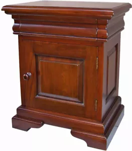 Mahogany Bedside Table | 1 Drawer & Cupboard French Louis Philippe NEW BS041 - Picture 1 of 4