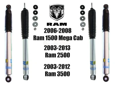 Bilstein B8 5100 Front Rear Shocks For 06-08 Ram 1500 03-13 2500/3500 4WD Trucks - Image 1 of 4