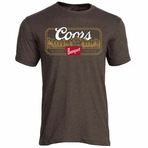 Coors Banquet Vintage Mountains T-Shirt Brown - Picture 1 of 1