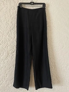 Vintage Ann Taylor 100% Silk High Rise Trouser Pants Size 28, Black Straight Leg - Picture 1 of 7