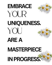 Printable Wall Art, Digital Gift, Inspirational Decor, Embrace Your Uniqueness